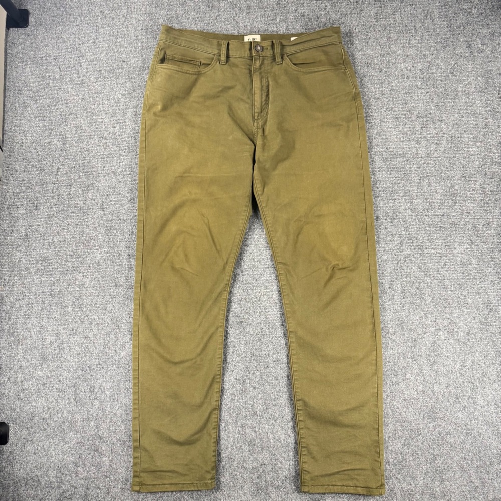 Flint and Tinder Tapered Fit Pants Men 32x30 Green Cotton Spandex Chino